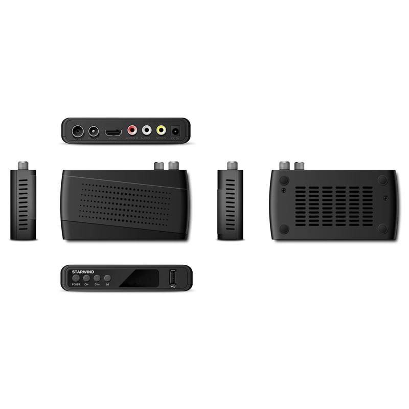 Ресивер DVB T2 STARWIND CT 120 черный|TV-тюнеры| |