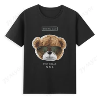 fashion teddy bear men t shirt 2021 new cool bear pattern top men and women universal cotton o neck bear t shirt
