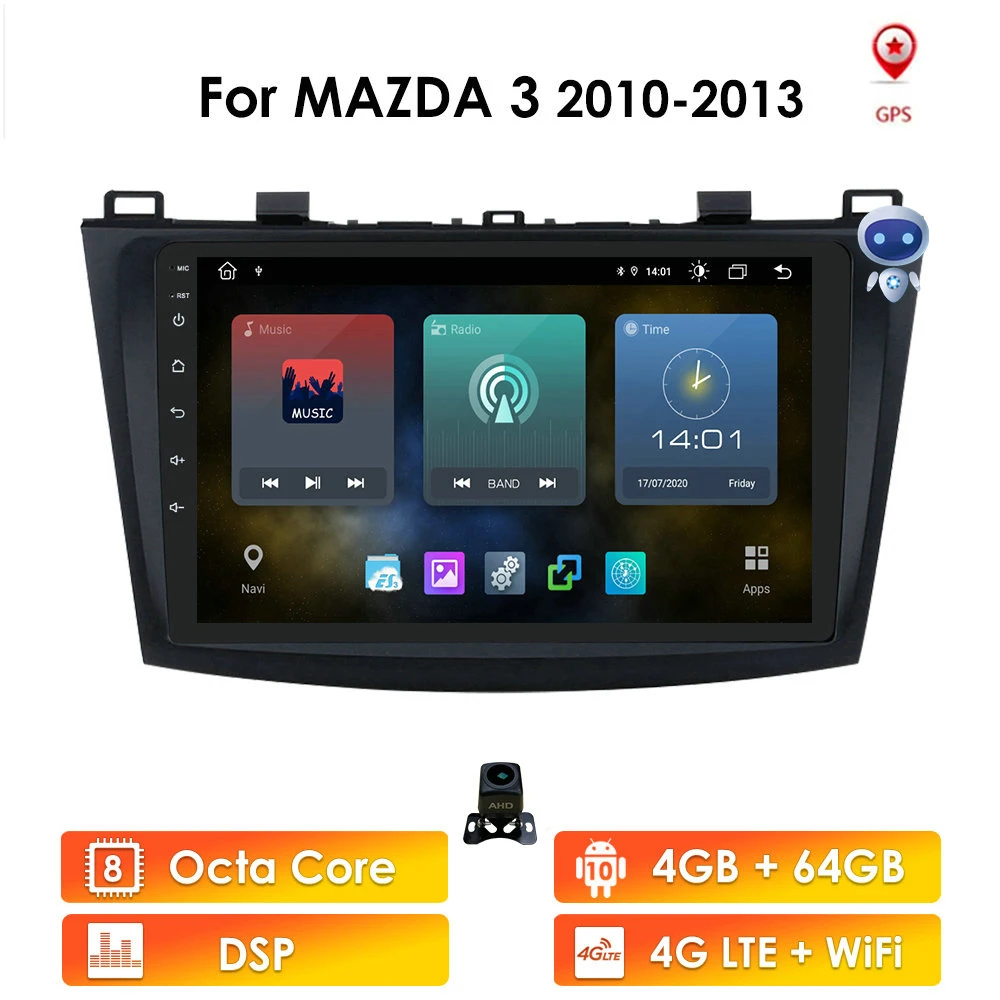 

Автомагнитола 2DIN, 2 + 32 ГБ, Android 10, мультимедийный видеоплеер для Mazda 3 2004-2013, Mazda3 maxx axel, Wi-Fi, навигация, GPS