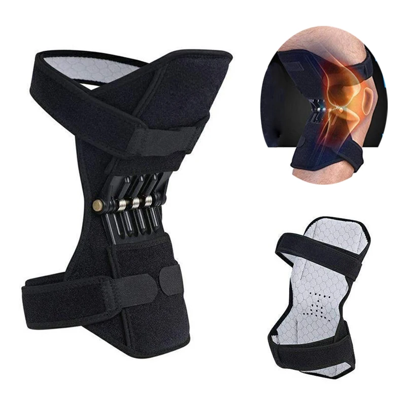 

1 Pair Knee Brace Support Leg Power Knee Stabilizer Pads Patella Booster Rebound Spring Knee Brace Support