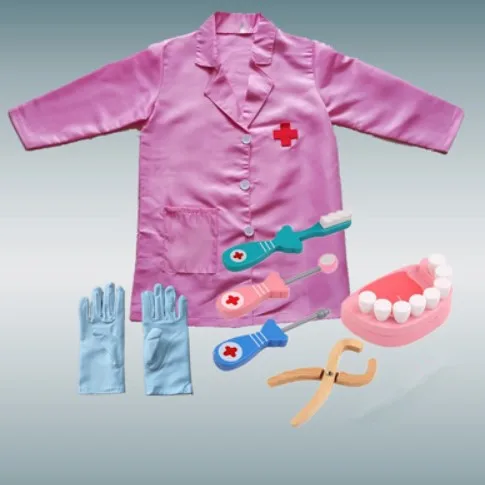 

white pink doctor costumes for children kindergarten stage cosplay clothes halloween party supplies nurse clothing