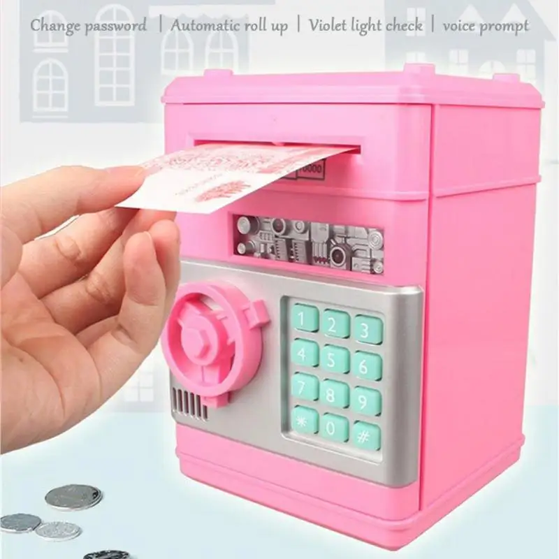 

Electronic Piggy Bank Safe Box Money Boxes For Children Digital Coins Cash Saving Safe Mini ATM Machine Kid Xmas Gifts Kids Toy