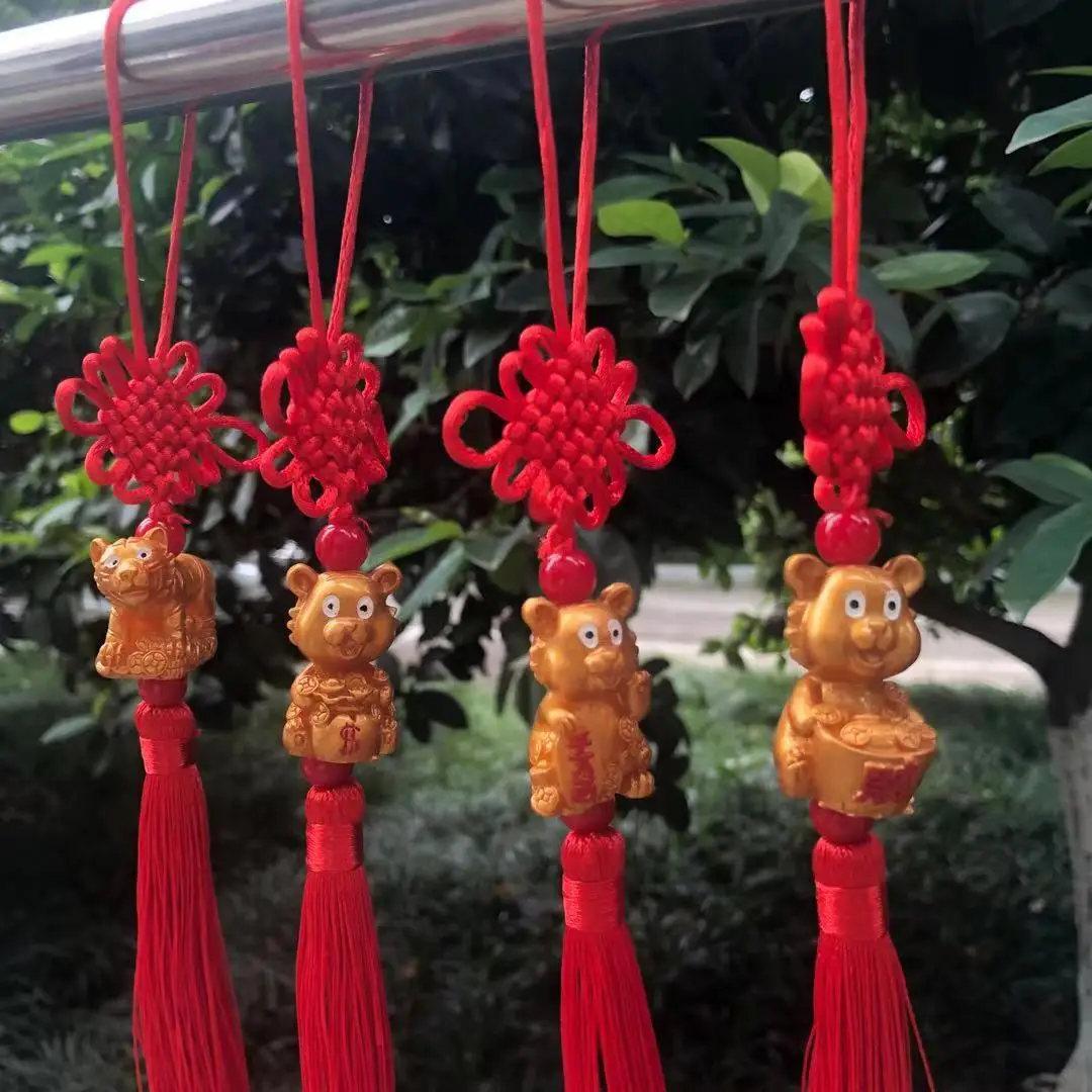 

2022 Year of Tiger Chinese Commemorative Gift Car Knot Tassel Pendant Decor