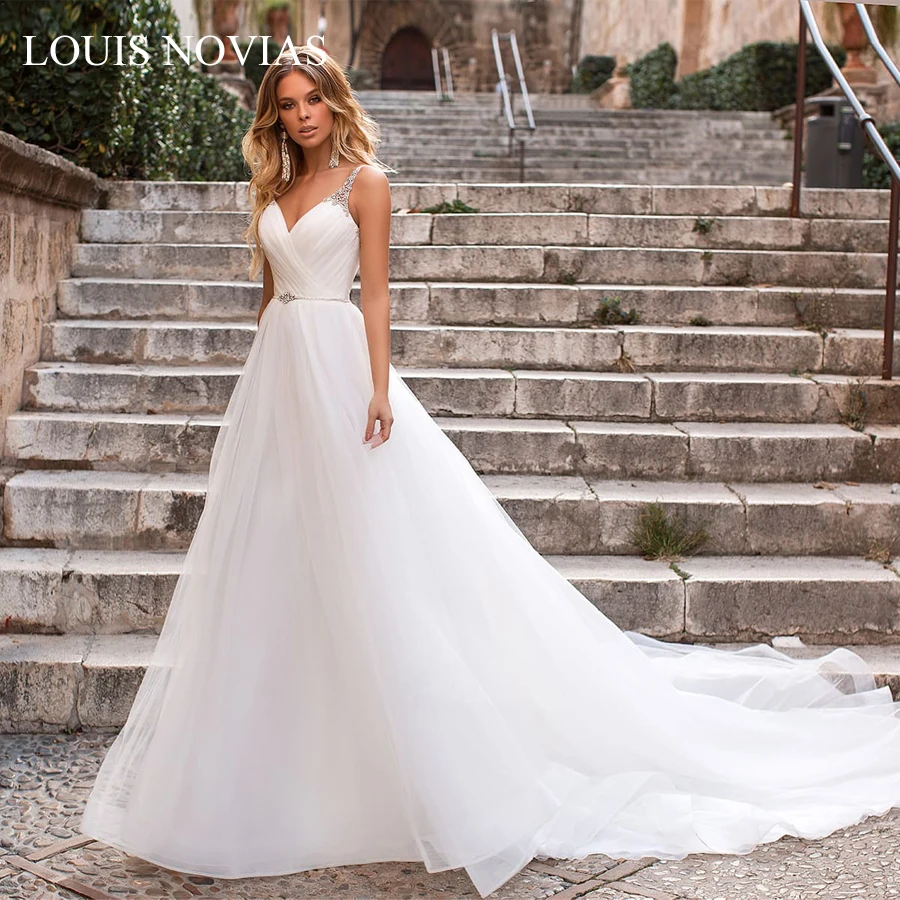 Свадебное платье LOUIS NOVIAS2020 новинка простое свадебное с тонкой бретелькой и