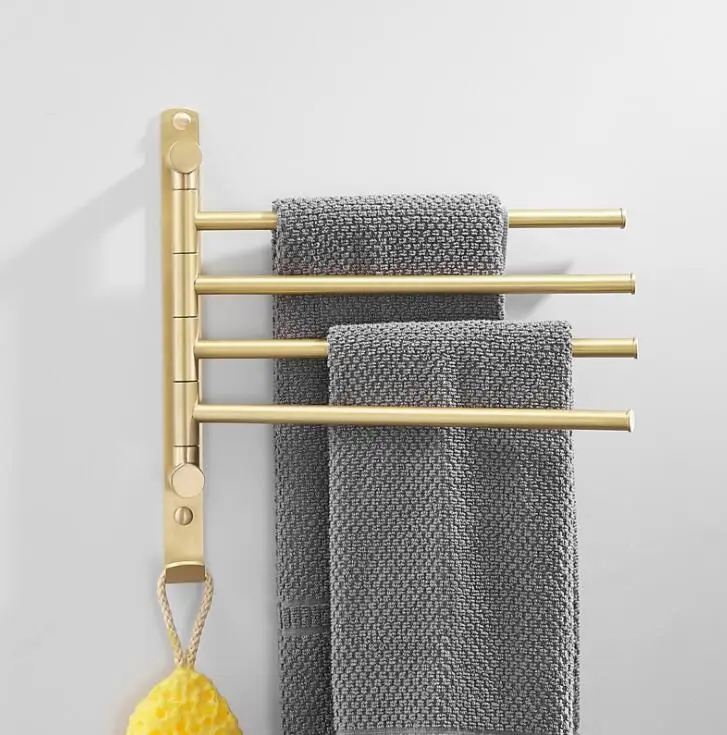 Золотая Скандинавская латунная вешалка для полотенец из матовой латуни