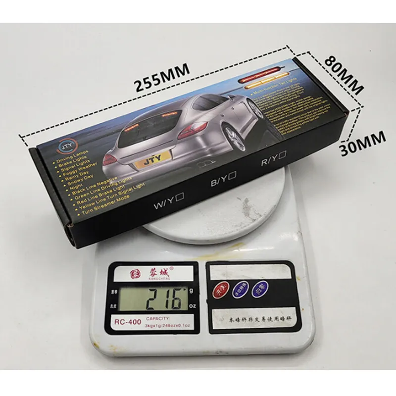 

2pcs 12V Red Unverisal LED Car Third Brake Light LED High Additional Stop Light With Running Yellow Turn Signal Tail Lamp QMW60Y