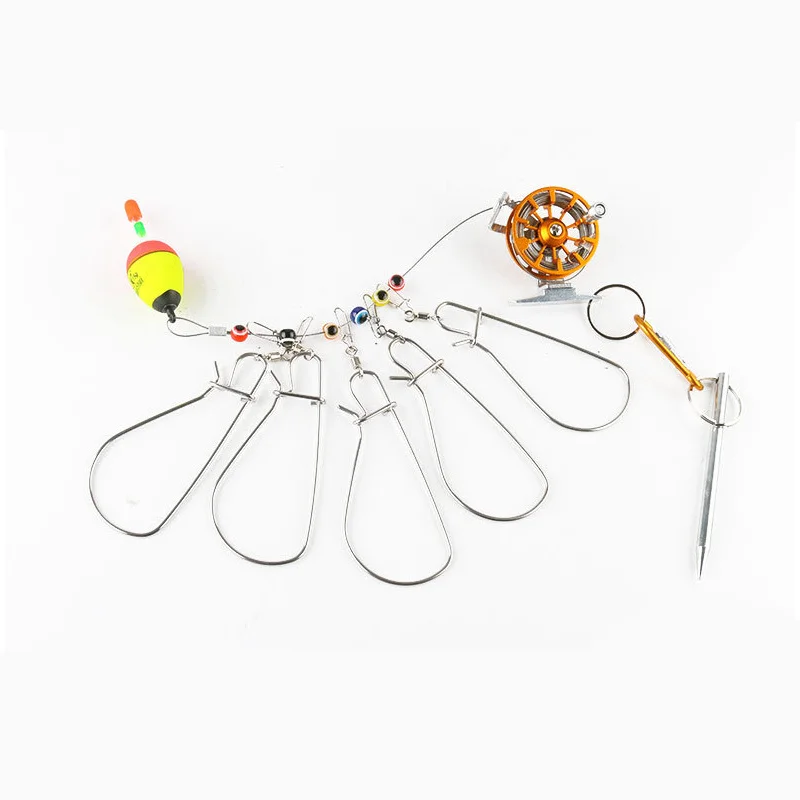 

Fishing Lock Buckle with Reel Stainless Steel Live Fish Locks Belt Fishing Tackle Tools Stringer Floats Fishing Reel