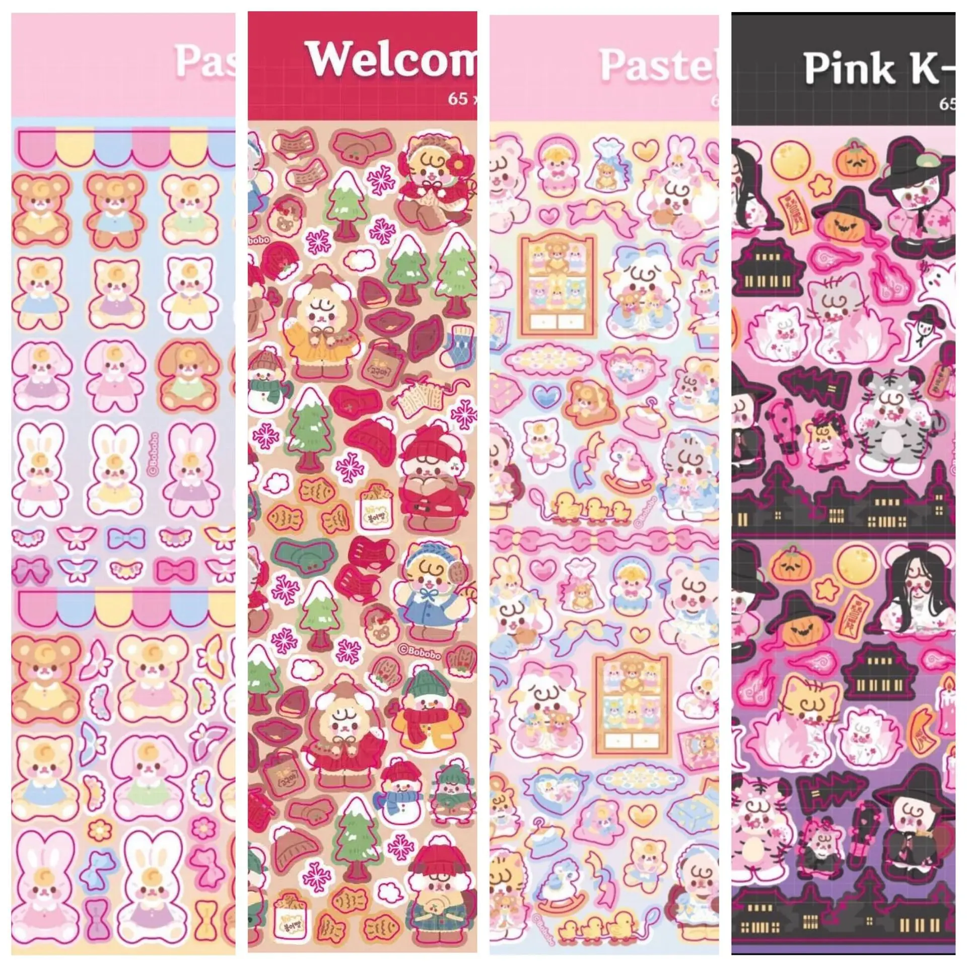 Korean Ins Cute Cartoon Laser Stickers Christmas DIY Scrapbooking Idol Card Decorative Stationery Kawaii Sticker Art Supplies | Канцтовары