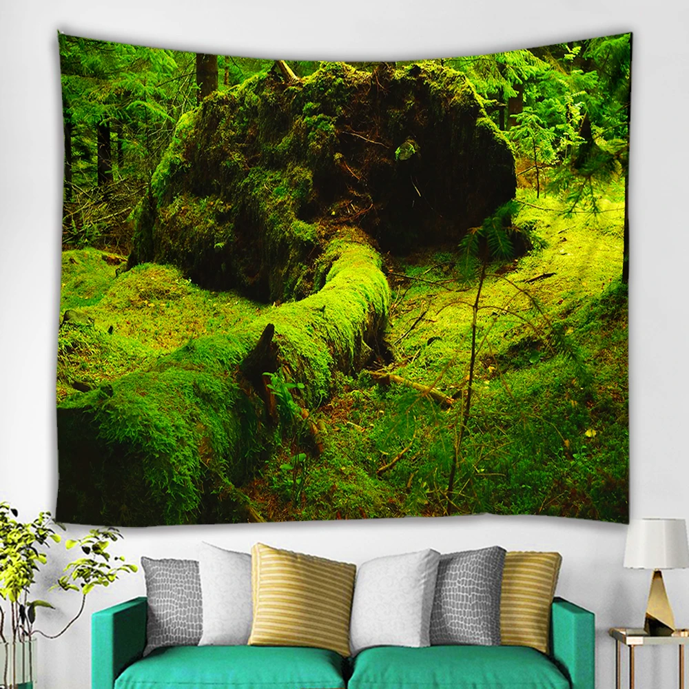 Красивый большой настенный гобелен с принтом природного леса недорогой богемный