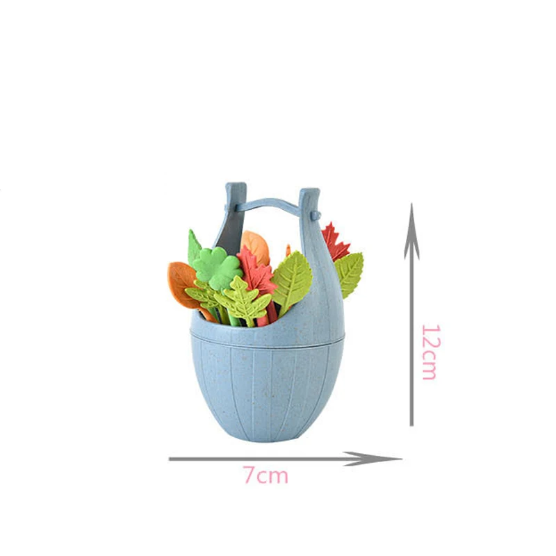 16 шт./компл. биоразлагаемое ведро для вилки фруктов в форме листьев закусок еды