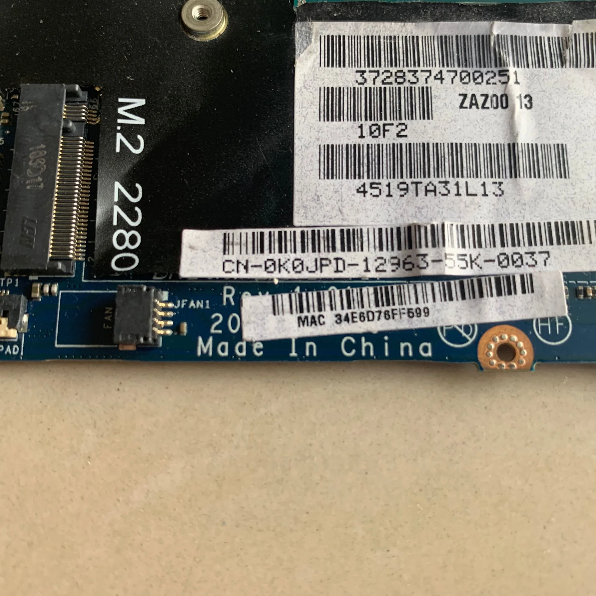 ZAZ00 LA-B441P материнская плата для ноутбука DELL XPS P54G 13 9343 CN-0K0JPD 0K0JPD SR23Z I3-5010U Процессор 4G