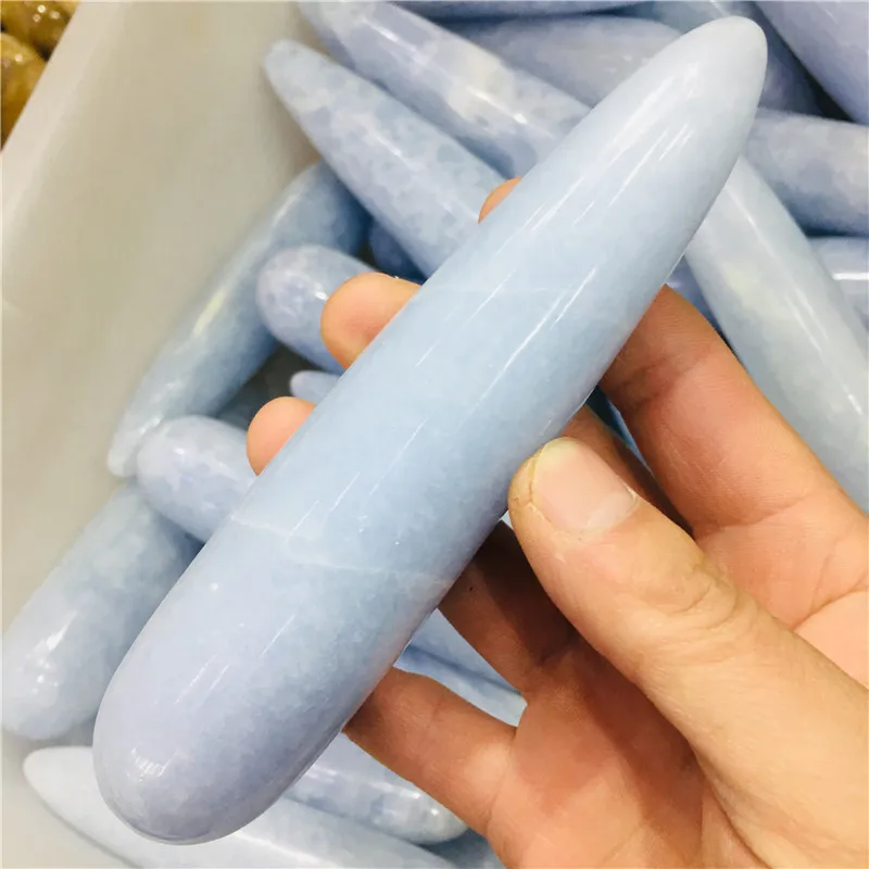 

13cm Natural quartz kyanite crystal massage stick massage stone scrapping tool point massager