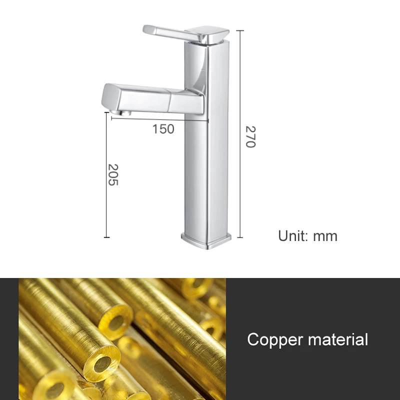 Эллен выдвижной смеситель для раковины ванной комнаты высокий черный горячей и