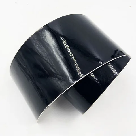 Блестящая Черная Виниловая оберточная пленка шириной 10 см, рулон глянцевой пленки для кузова автомобиля, оберточная пленка