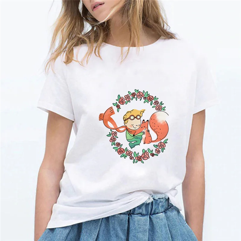 

Little Prince Art Printing Female T-shirt Beautiful Fashion Cool Summer Cute Pop Harajuku Hip Hop Hipster Streetwear Tops