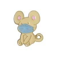 rshczy animal enamel brooch custom alloy badge cartoon mouse wish pin for backpacks coat jewelry gift