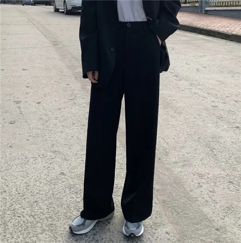 

HziriP OL Straight Wide leg Pants for Women Spring Autumn 2020 New Work Wear High Waist Trousers Casual Loose Formal Suit Pants