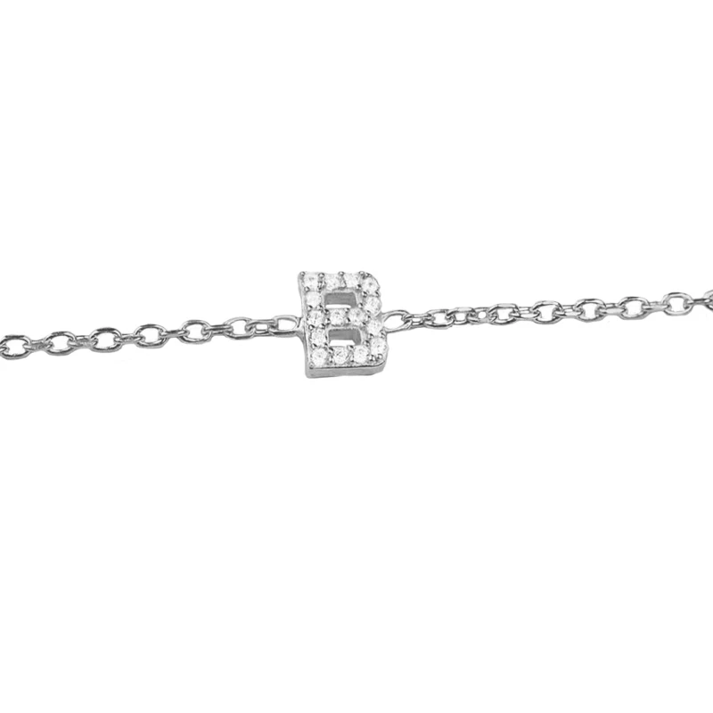 

Vintage Initial Wrist Chain Letter Custom Bracelet Dainty Jewelry Personalise Adjustable chain Charm Zircon Bangle for Girl Gift