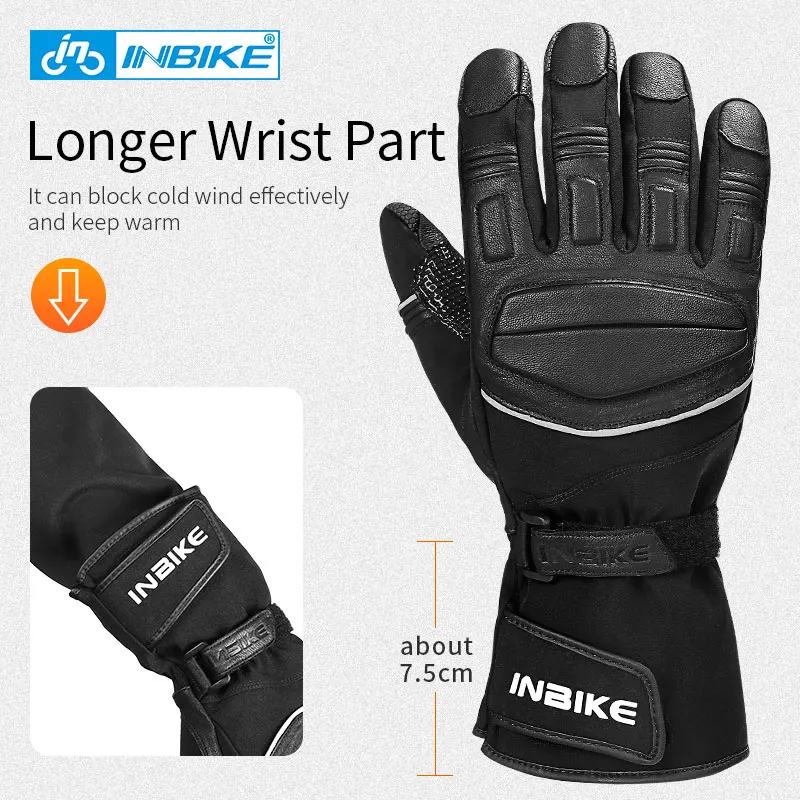 Ветрозащитные Мотоциклетные Перчатки INBIKE зимние теплые велосипедные перчатки