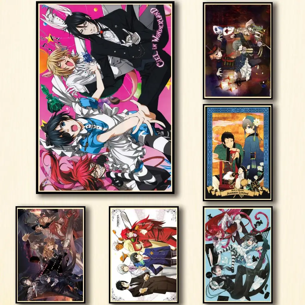 

41 Designs Anime Black Butler Whitepaper Poster Home Decal Artwork Painting Funny Wall Sticker for Coffee House Bar