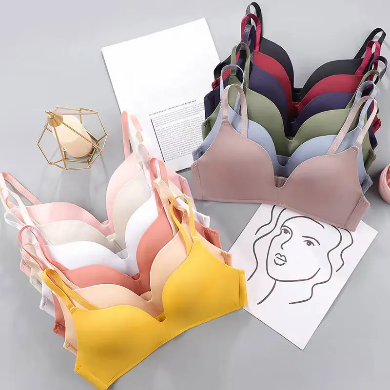 

Легкое светильник бесшовное нижнее белье, женский дышащий бюстгальтер без стальных колец, студенческий женский бюстгальтер 12 цветов