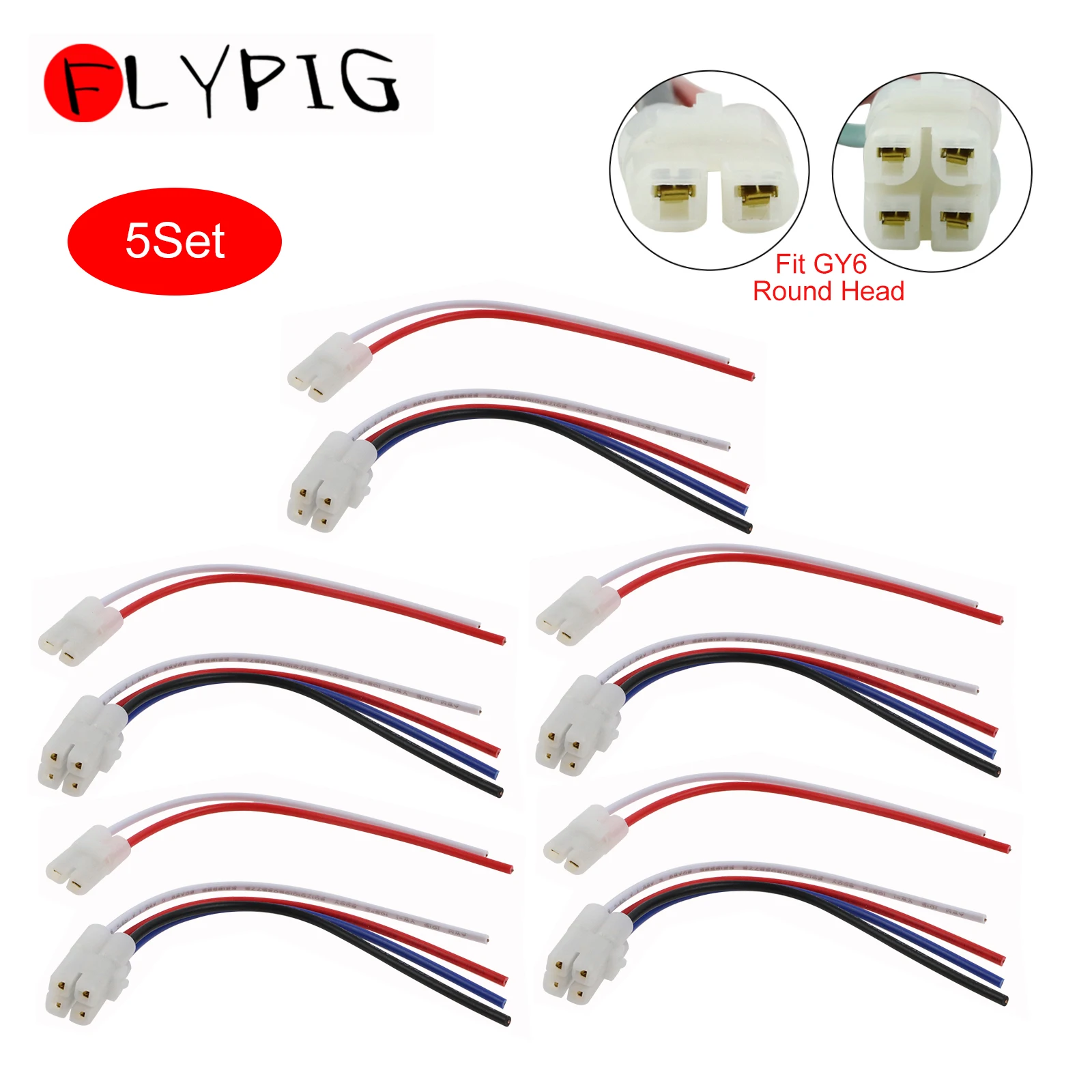 

5 компл. Кабель CDI Электрический жгут W/Plug для двигателя GY6 4-тактный 50cc 150cc Скутер мопед на картинге