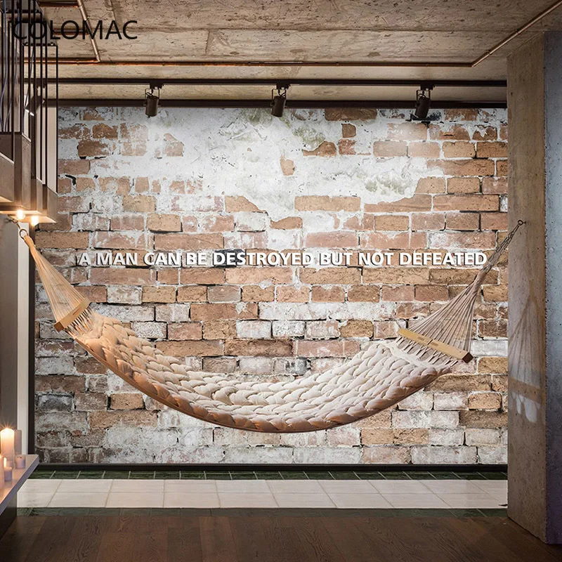 

Colomac Custom 3d Retro Industrial Style Cement Brick Wall Wallpaper Gym Reception Counter Background Mural Decor Dropshipping