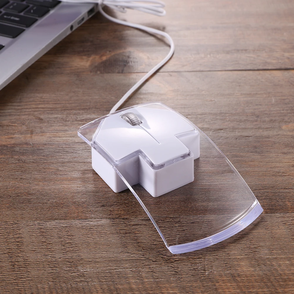Творческий Прозрачный Led Проводная оптическая Мышь красивое голубое светильник