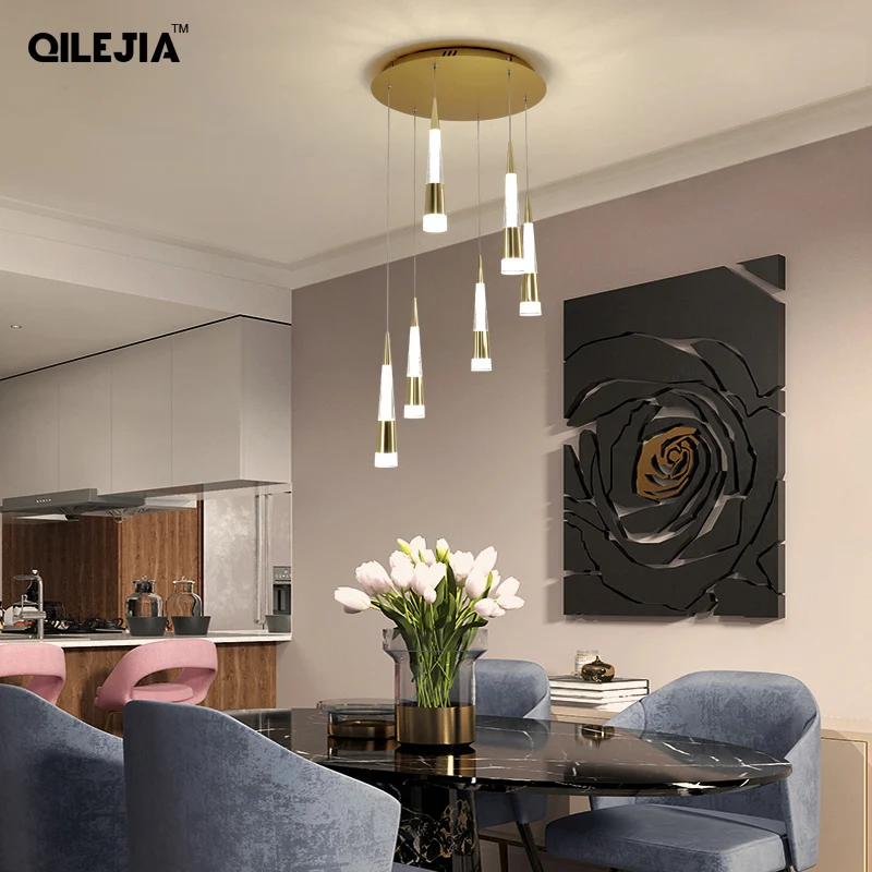 

Dining pendant lights LED dining room creative personality Nordic light luxury postmodern minimalist bar lighting living room