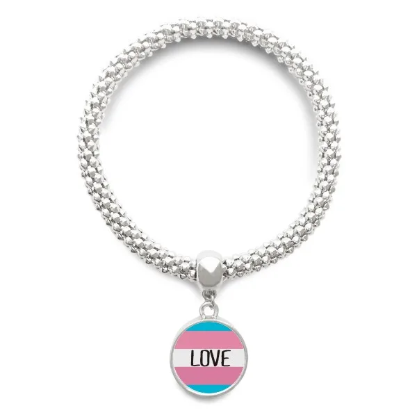 Серебряный браслет с поддержкой ЛГБТ Love transgend круглые подвесные украшения