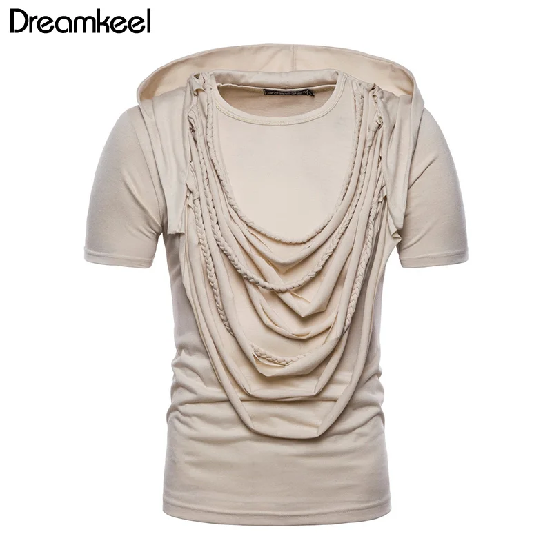 Мужская футболка в стиле хип-хоп с кисточками необычный дизайн панк-рок уличная