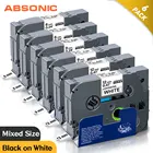 Absonic 6PK 6 мм9 мм12 мм для TZe-211 TZe-221 TZe-231 TZe принтер ленты стикер совместимый принтер наклеек Brother P touch PT-H110 принтер для печати этикеток