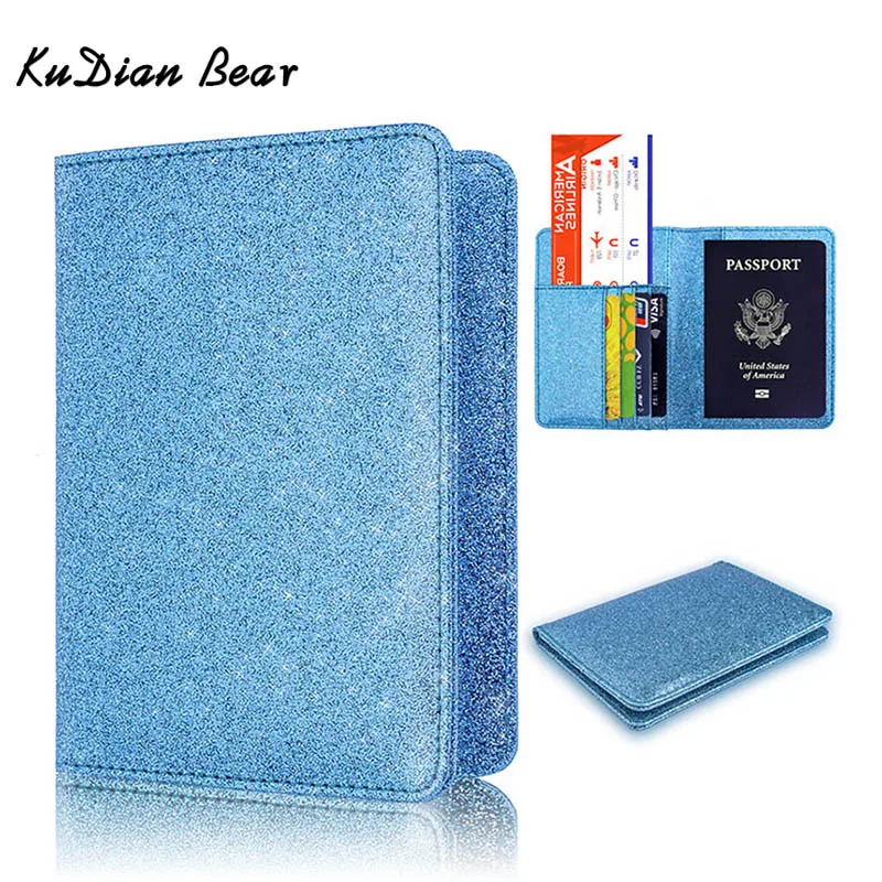 KUDIAN BEAR Женская Обложка для паспорта дорожный Rfid держатель карт PU кожаный чехол