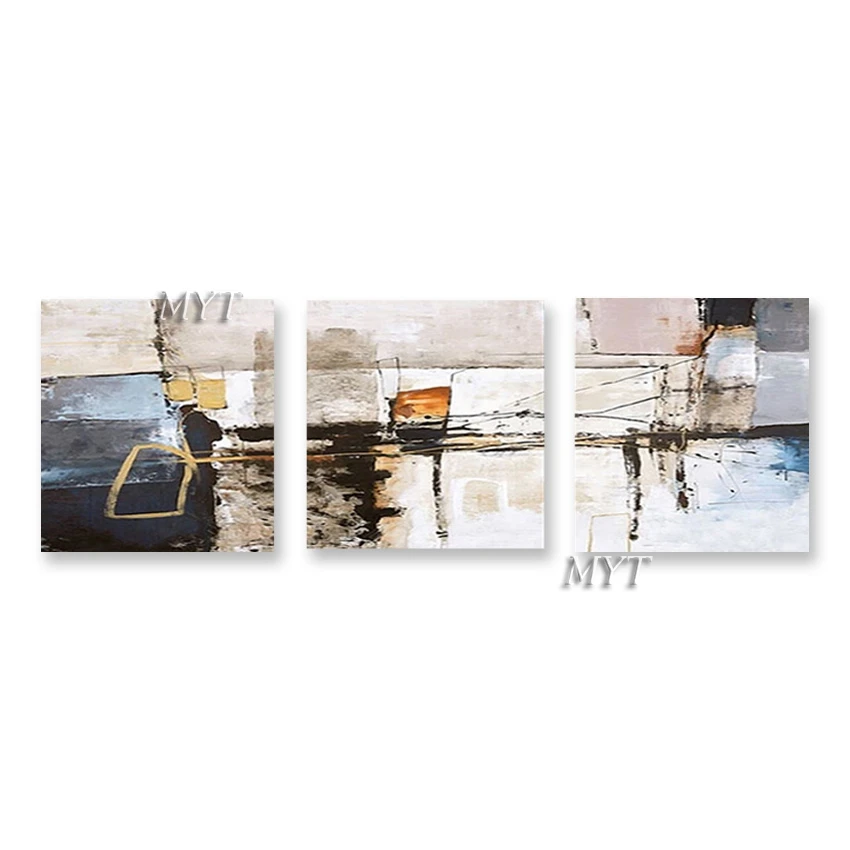 

No Framed Hand Painted New Arrival Abstract 3 Panel Wall Art Oil Painting On Canvas Pieces Artwork Decorative Item Set For Hote