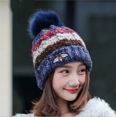 Новинка 2019 шерстяная шапка женская трикотажная в Корейском стиле с