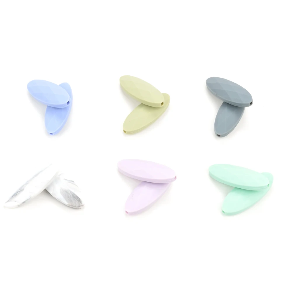 LOFCA-Cuentas Marquesa de silicona para beb&eacute;, juguetes de dentici&oacute;n para beb&eacute;, sin BPA, cuentas de silicona de grado alimenticio para mordedor, juguetes colgantes, 50 Uds.-1