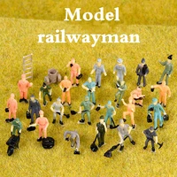 5pcs27pcs railway man diy model sand table material construction site character model construction workers