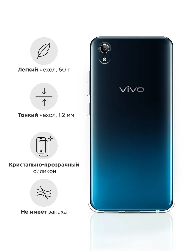 Силиконовый прозрачный чехол для Vivo Y91c накладка ТПУ бампер задняя крышка