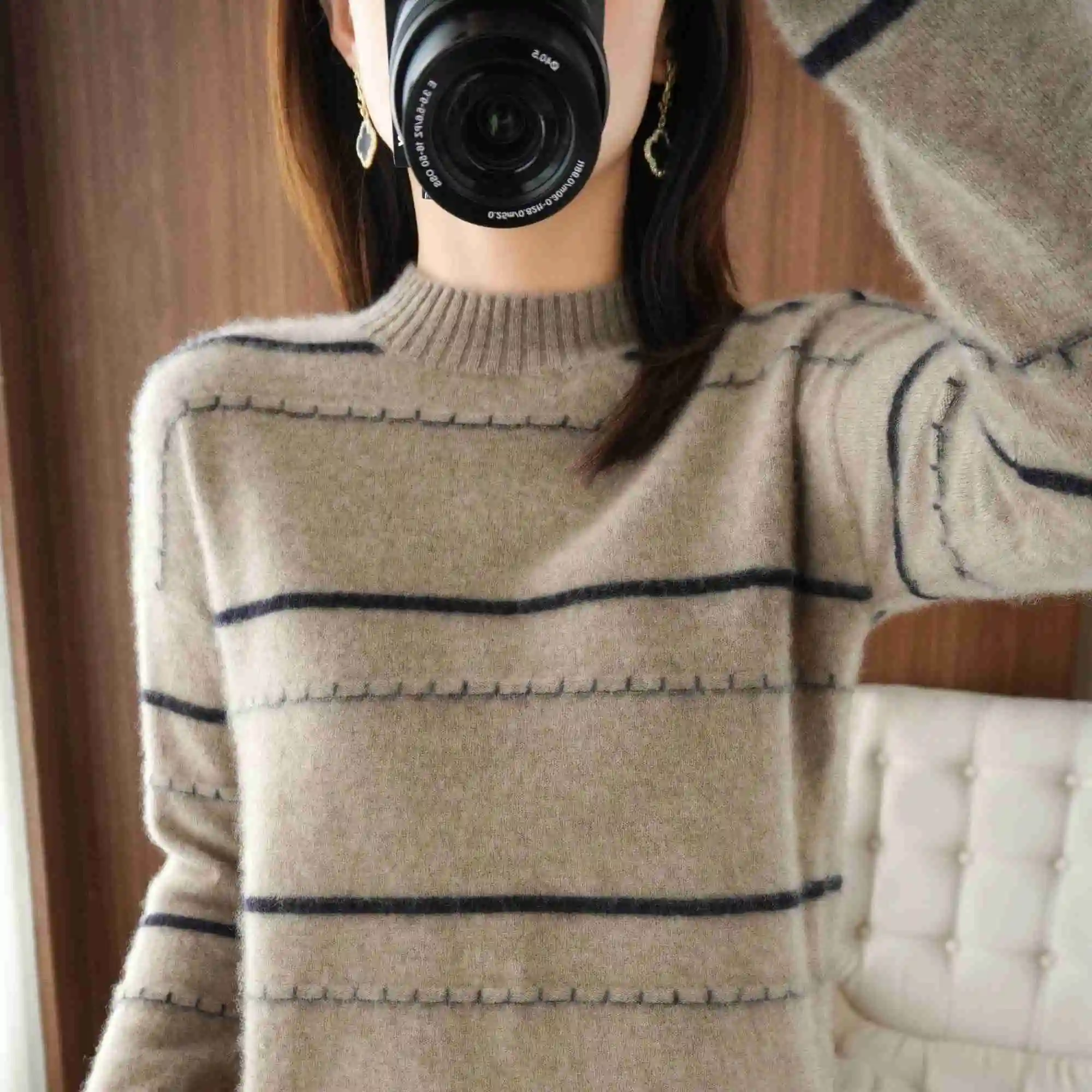 

100% мериносовая шерсть трикотаж женские горячие продажи пуловеры 2021 Зима Осень Свитера с длинным рукавом шерстяная женская одежда