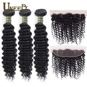 Пряди волнистых волос, 100% натуральные бразильские волосы, 3 пряди с фронтальной сеткой, волнистые, неповрежденные, 13 х4