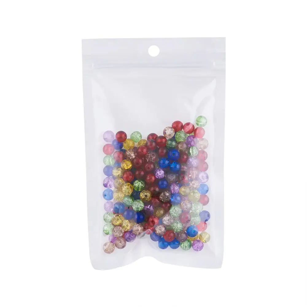 200 шт. 6 мм разноцветные Круглые Стеклянные Бусины с трещинами для