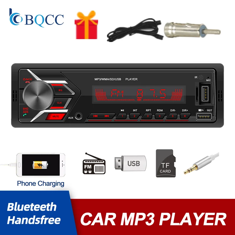 

Autoradio 1 Din 12V Car Stereo MP3 Player Bluetooth AUX USB TF FM Radio In-dash Handsfree Dual USB Support remote control