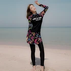 Новинка 2022, женский спортивный купальник с длинными рукавами, длинные брюки, костюм для серфинга, 3 предмета, купальник с подкладкой, пляжная одежда для девочек