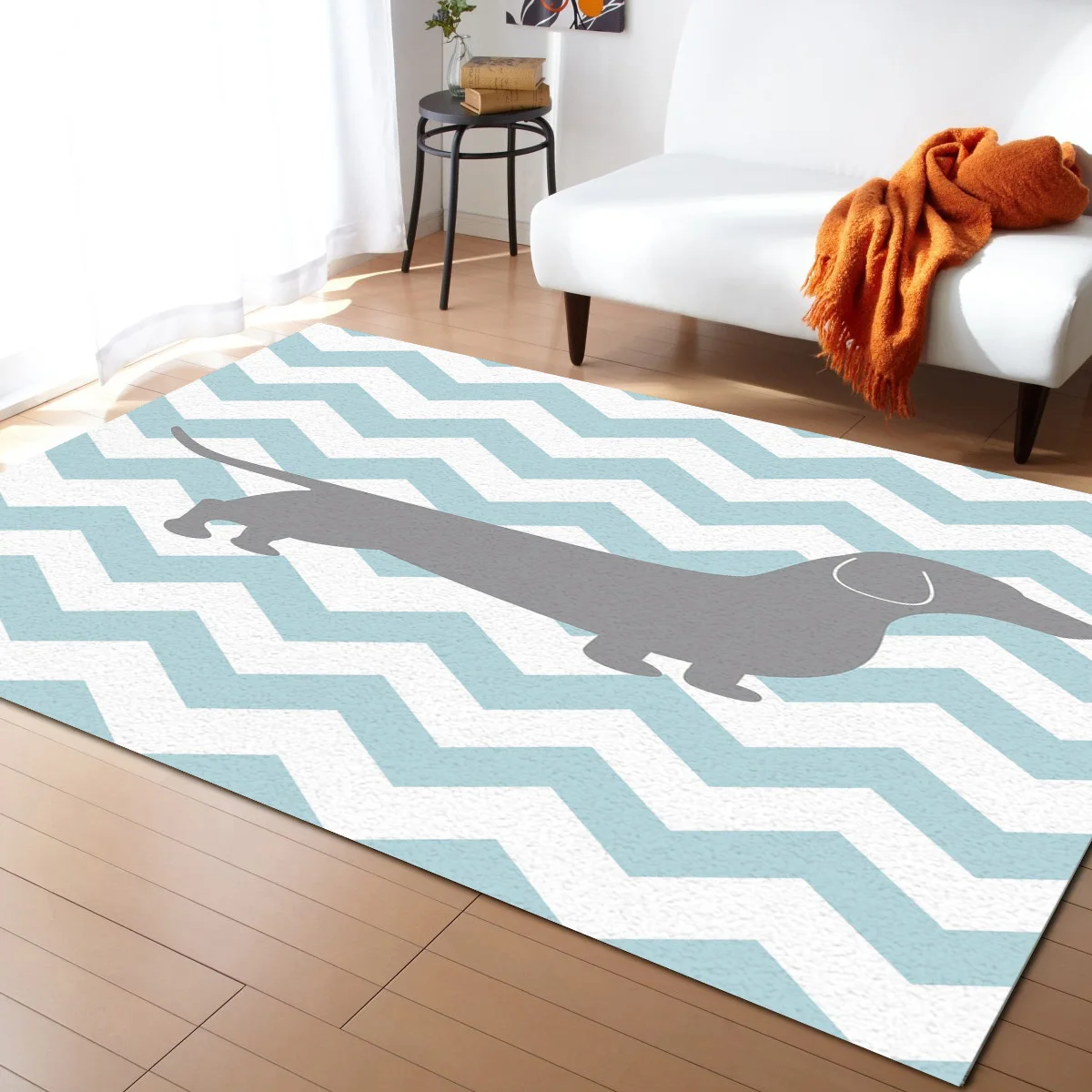 

Dachshund Dog Silhouette Pattern Carpets for Living Room Bedroom Area Rug Kids Room Play Mat 3D Printed Home Large Carpet