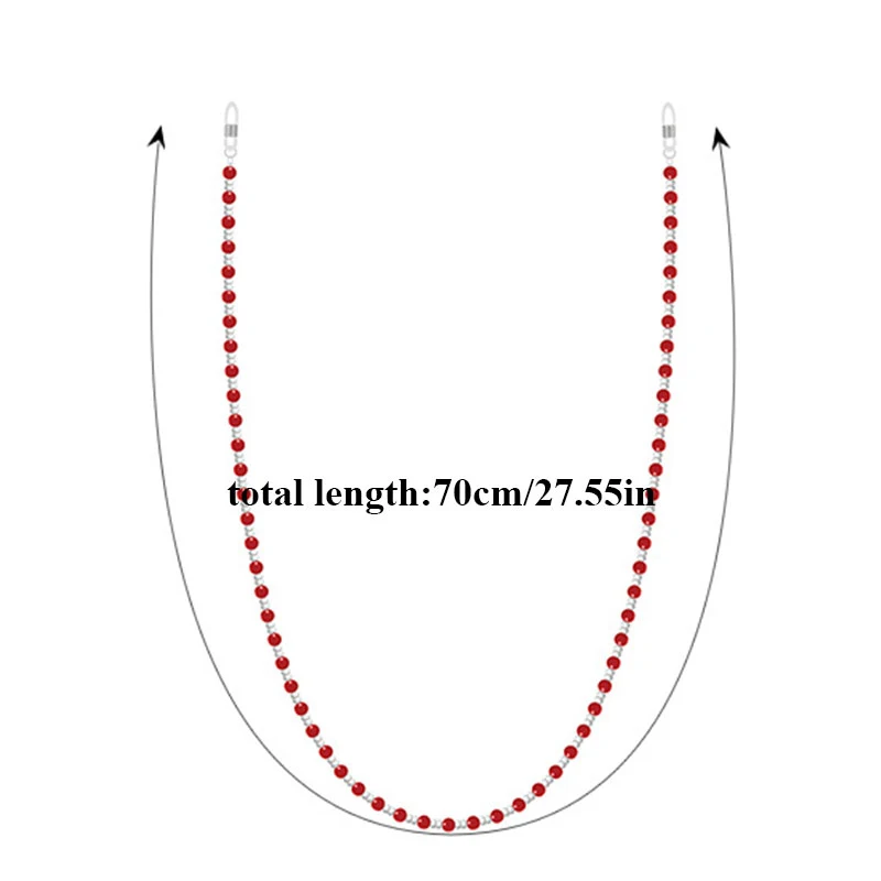 

Fashion Anti-lost Reading Glasses Lanyard All-match Sunglasses Lanyard Retro Beaded Chain Glasses Neck Strap Eyewear Cord Holder