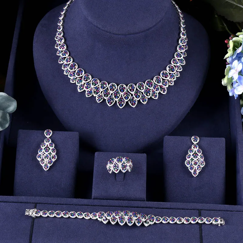 Jankelly Горячая Продажа африканские 4 шт. Свадебные Ювелирные наборы Новая Мода