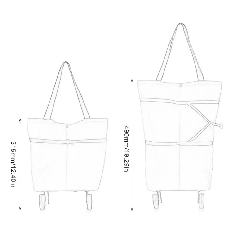 

Shopping Trolley Bag Portable Folable Tote bag Shopping Cart Grocery Bags with Wheels Rolling Grocery Cart Shopping Organizer