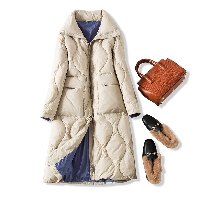 Fitaylor зимний женский ульсветильник пуховик теплый 90% белый утиный пух длинная