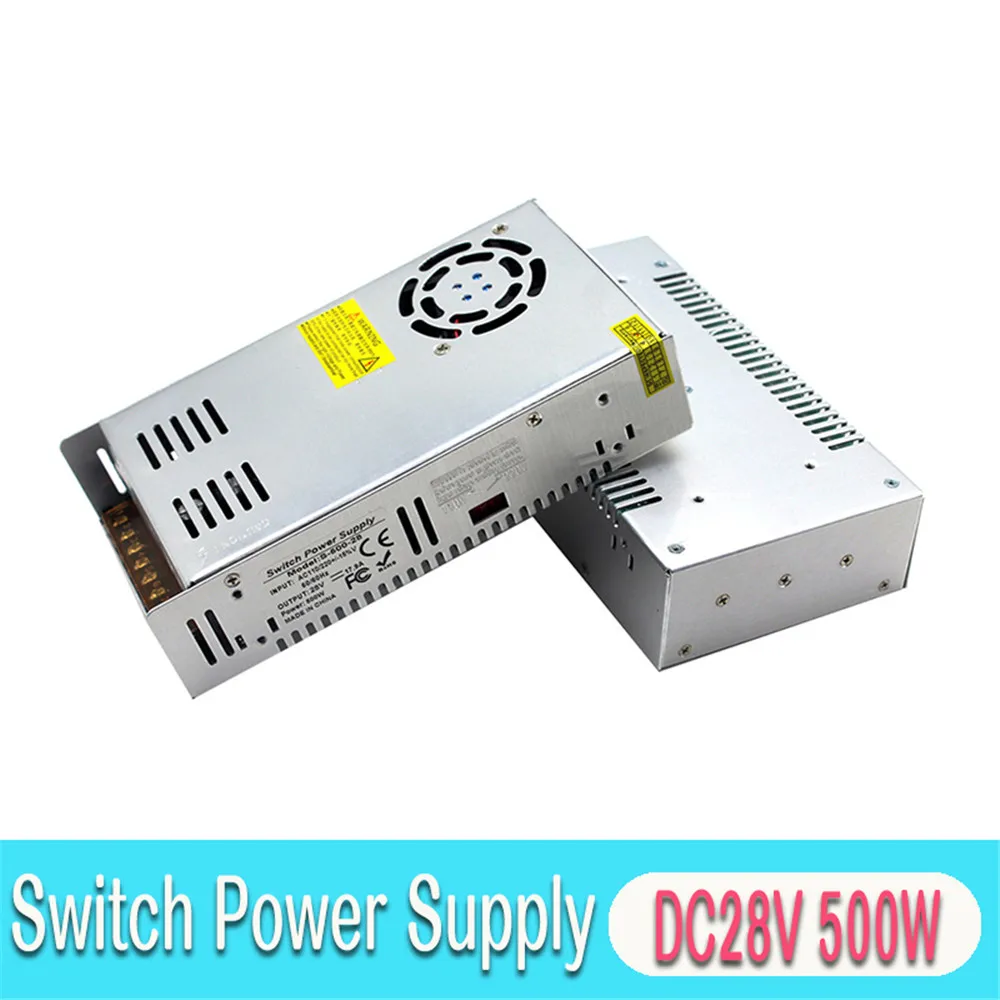 28V 17.9A 500W импульсный источник питания DC трансформатор AC110V 220V к DC28V SMPS для освещения