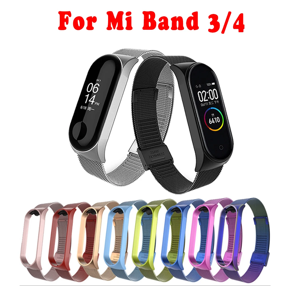 Браслет Mi band 4 с металлическим ремешком для Xiaomi Band 3 Безвинтовой браслет MiBand